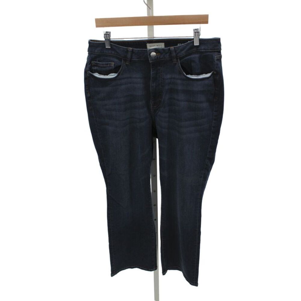 Warp + Weft Womens Blue Straight Jeans Mid Rise Inseam 28 Size 18W